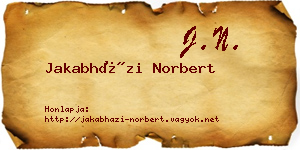Jakabházi Norbert névjegykártya
